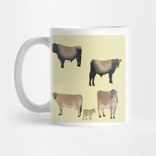 Jersey Cows Pattern Yellow Mug